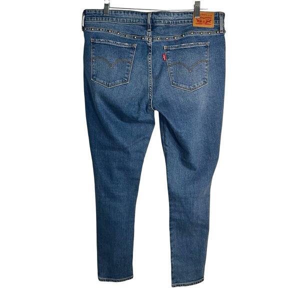 Levi’s 711 Skinny Blue Studded Jeans Mid Rise Stretch Denim – Women’s Size 32” - Picture 3 of 7